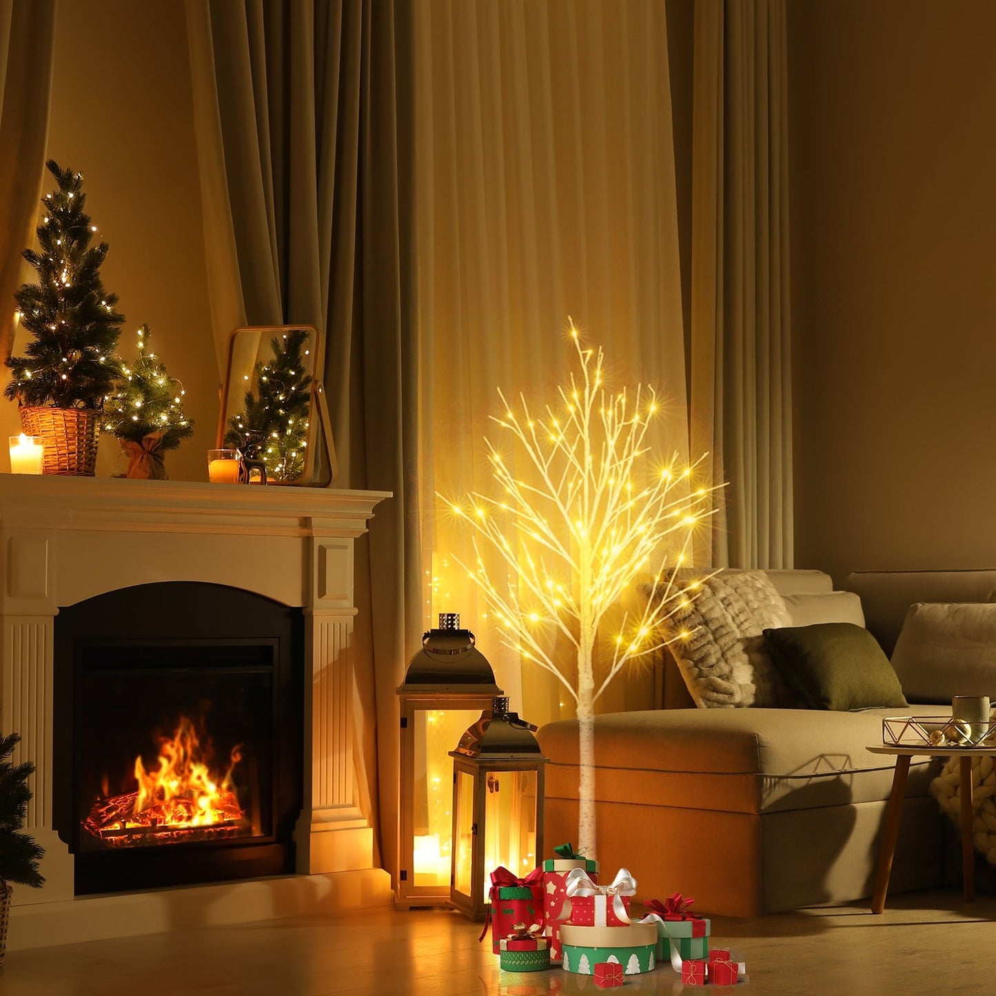 4FT Snowflake Christmas Tree with 48 LED Lamp - plants - express.com
