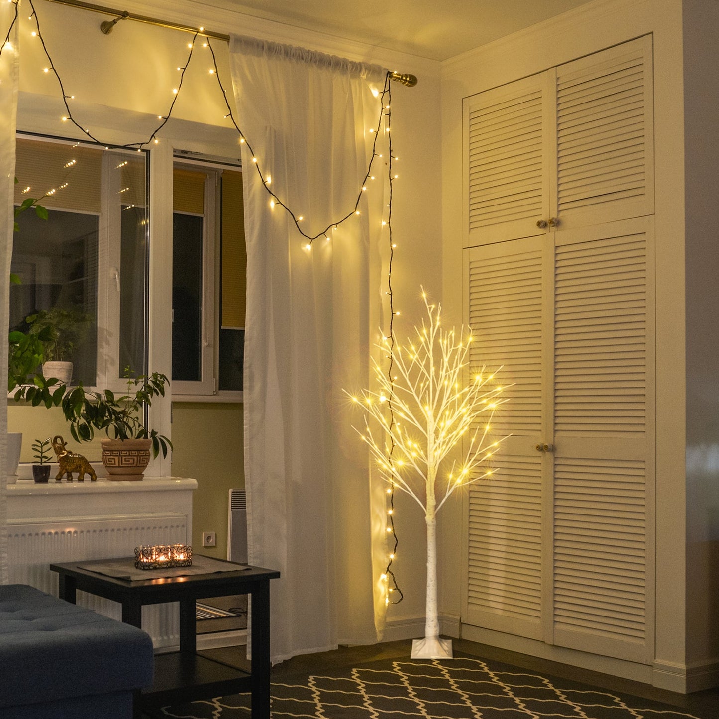 4FT Snowflake Christmas Tree with 48 LED Lamp - plants - express.com