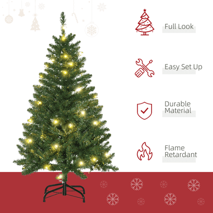 4ft Warm White LED Christmas Tree, Green - 8 Modes & Foldable Base - plants - express.com