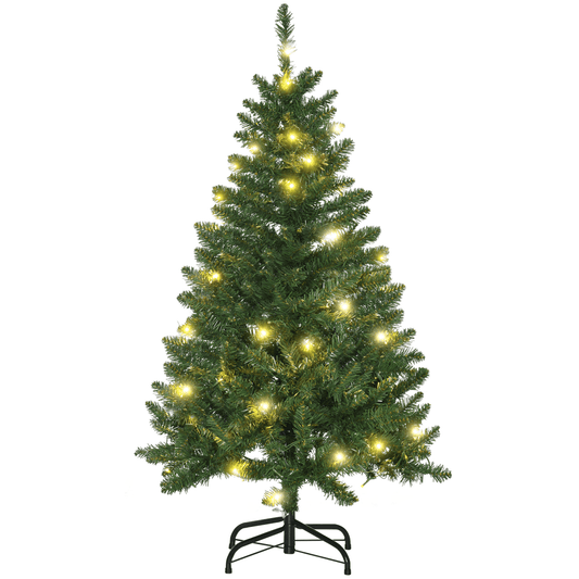 4ft Warm White LED Christmas Tree, Green - 8 Modes & Foldable Base - plants - express.com