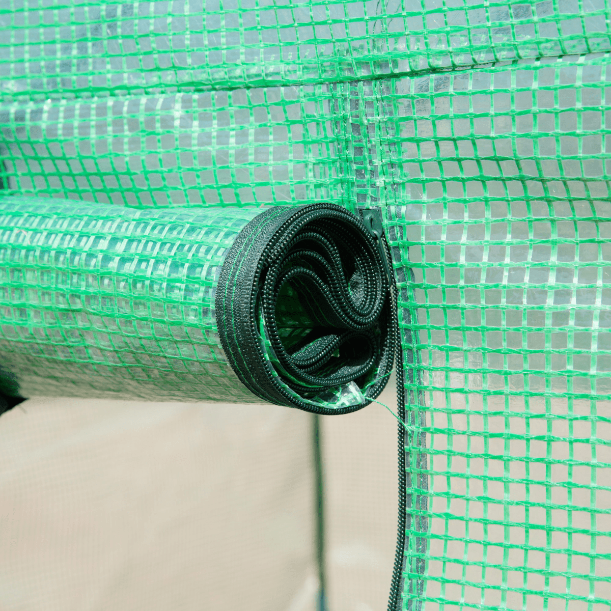 4x3x2m Tunnel Greenhouse Walk - In Hot House Roll Up Door & 6 Windows - Green - plants - express.com