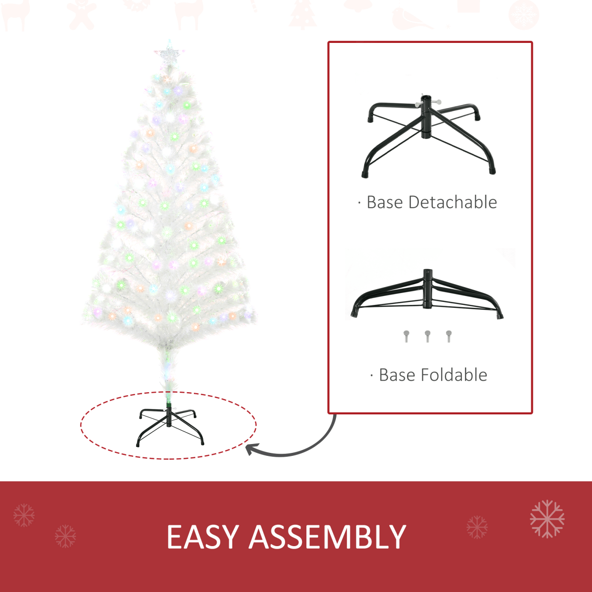 5 Feet Prelit Artificial Christmas Tree with Fiber Optic LED Light White - plants - express.com