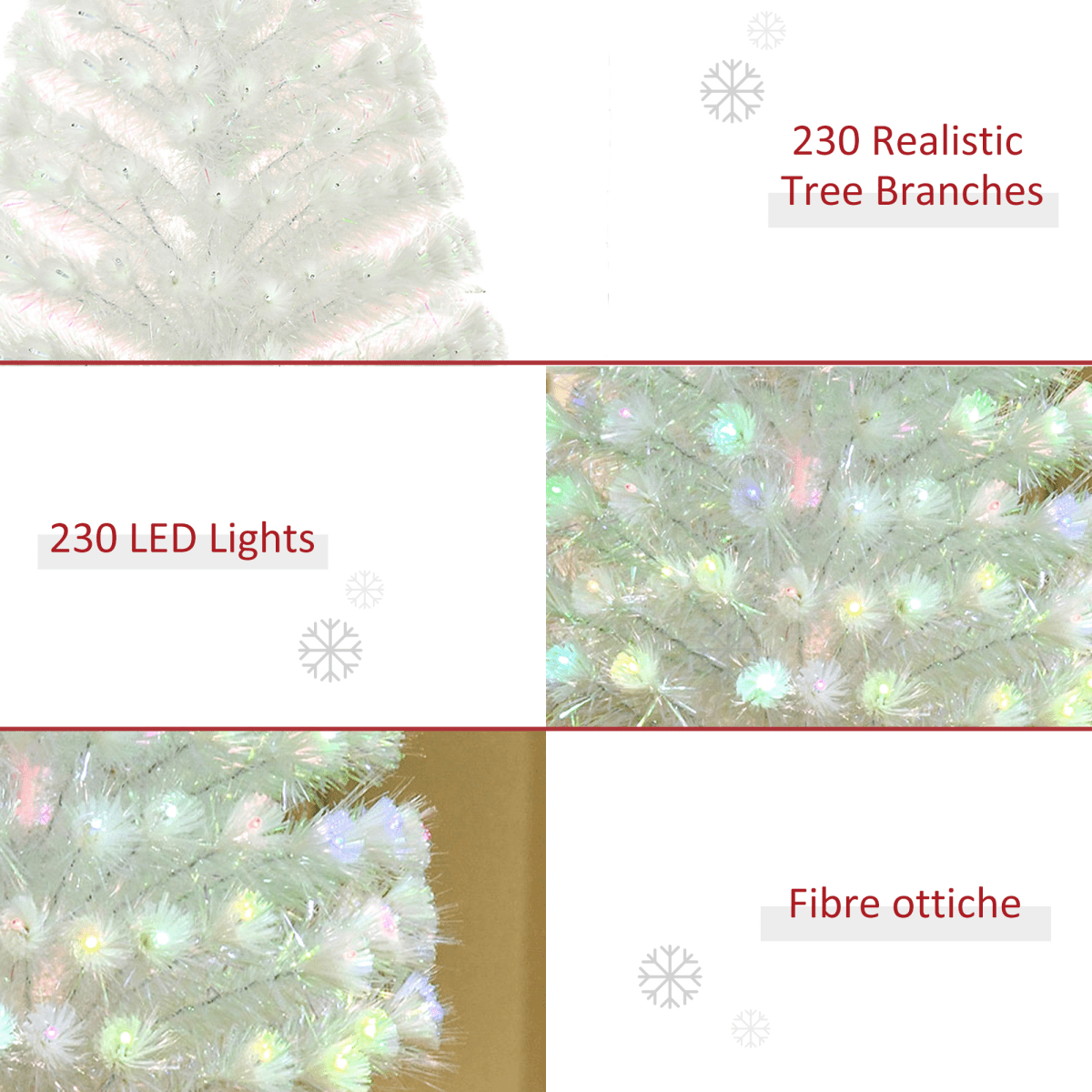 5 Feet Prelit Artificial Christmas Tree with Fiber Optic LED Light White - plants - express.com