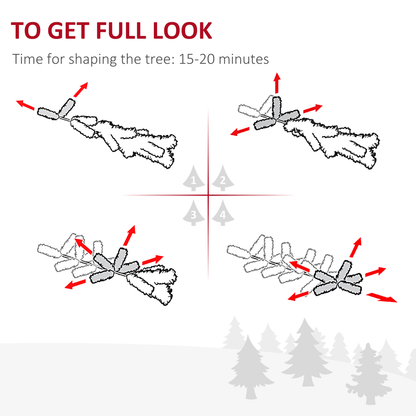 5 Feet Prelit Artificial Snow Flocked Christmas Tree Warm LED Light Green White - plants - express.com