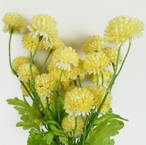 50cm Dahlia Pompom Yellow Artificial Stem - plants - express.com