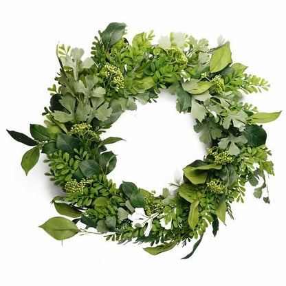 50cm Lush Green Artificial Fern Wreath for Timeless Natural Elegance - plants - express.com