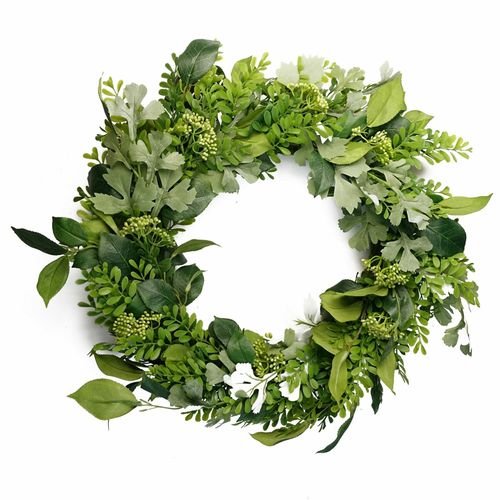 50cm Lush Green Artificial Fern Wreath for Timeless Natural Elegance - plants - express.com