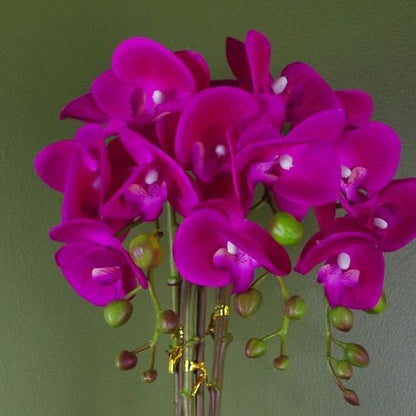 52cm Artificial Orchid Large Dark Pink and Silver - plants - express.com