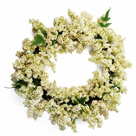 55cm Elegant White Berry Wreath – Perfect for Every Door & Stylish Decor - plants - express.com