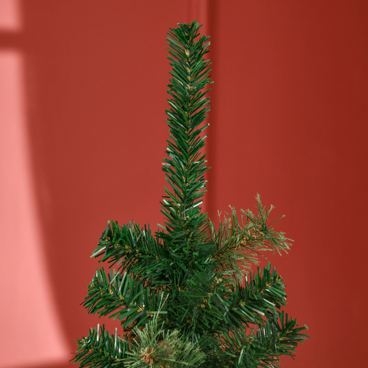 5.5FT Artificial Slim Christmas Tree Holiday Home Decor with Pine Cones HOMCOM - plants - express.com