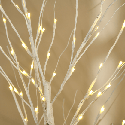 5ft Artificial White Birch Tree Light 96 Warm White Pre - Lit LED Light - plants - express.com