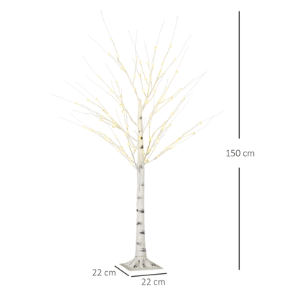 5ft Artificial White Birch Tree Light 96 Warm White Pre - Lit LED Light - plants - express.com