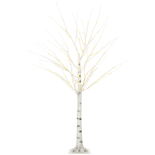 5ft Artificial White Birch Tree Light 96 Warm White Pre - Lit LED Light - plants - express.com