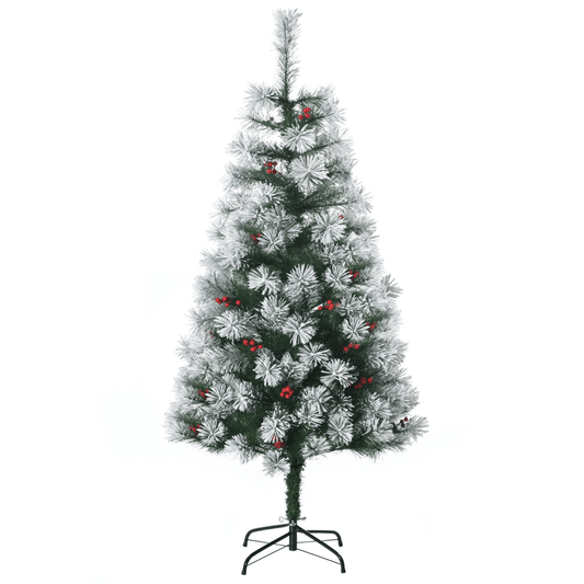 5ft Indoor Christmas Tree Artificial Berry Xmas Deco Metal Stand and 184 Tips - plants - express.com