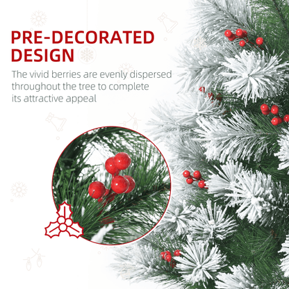 5ft Indoor Christmas Tree Artificial Berry Xmas Deco Metal Stand and 184 Tips - plants - express.com