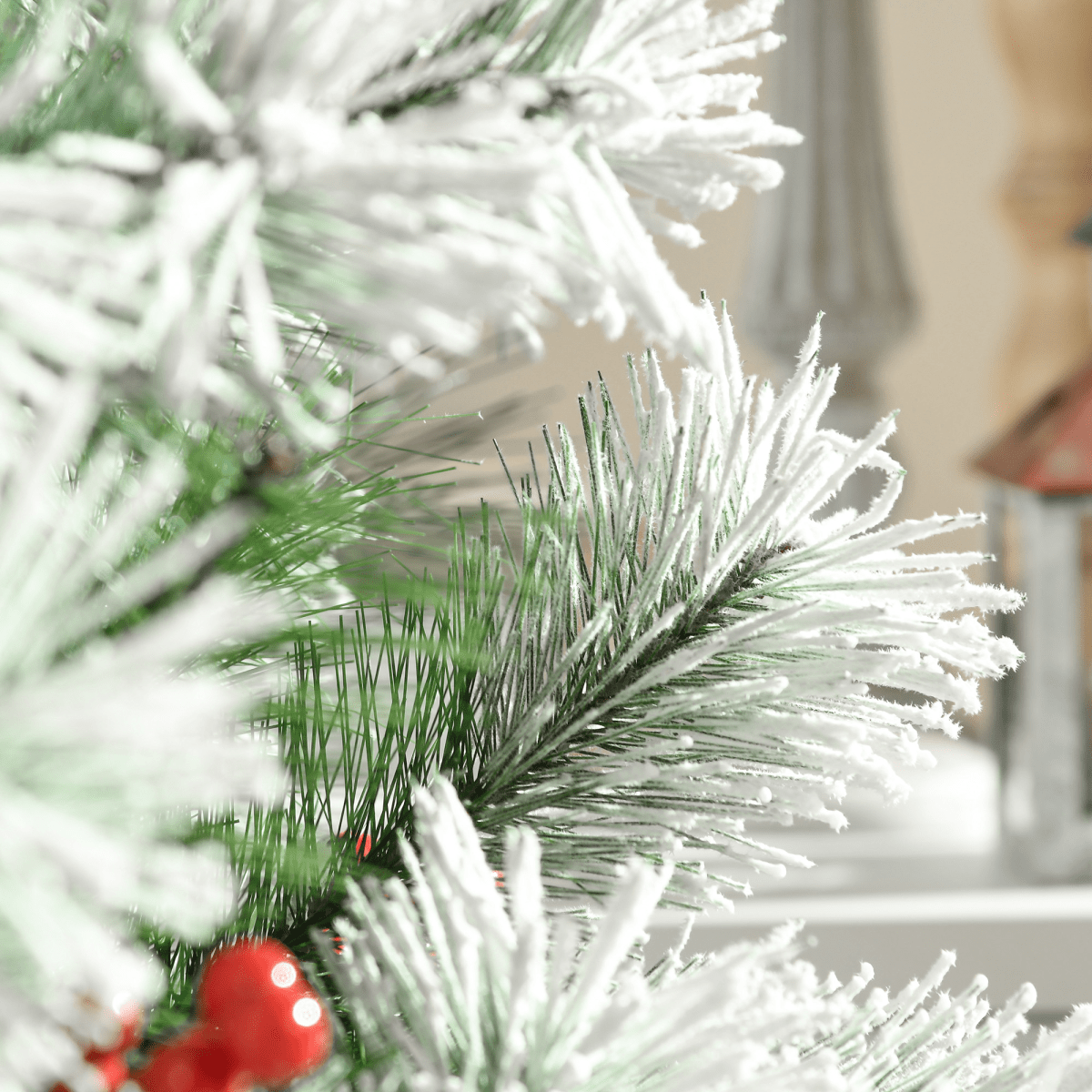 5ft Indoor Christmas Tree Artificial Berry Xmas Deco Metal Stand and 184 Tips - plants - express.com