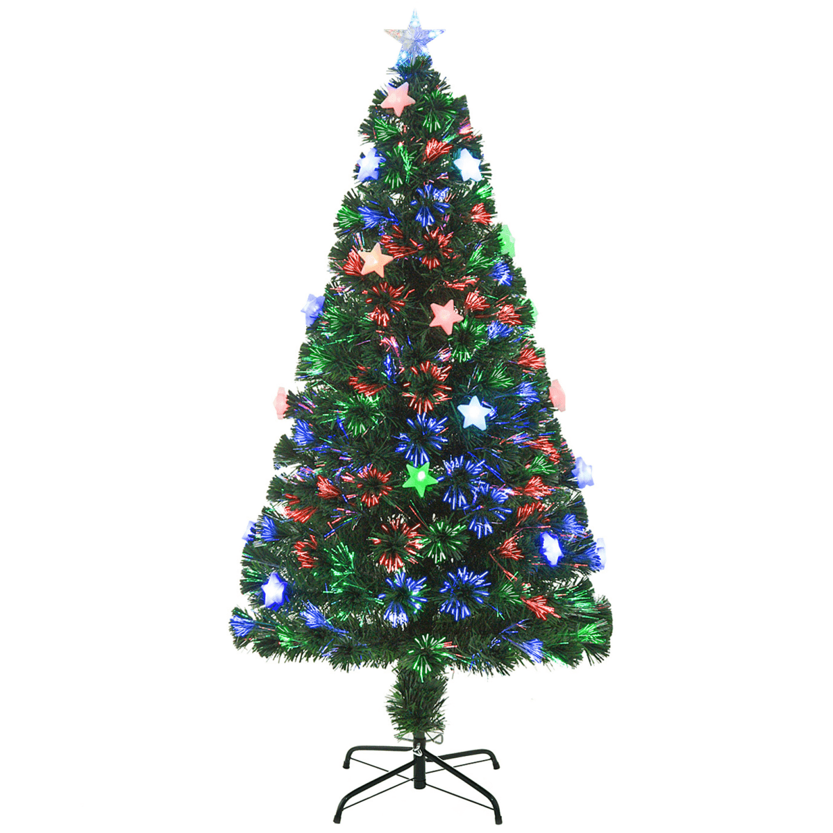 5FT Prelit Artificial Christmas Tree Fibre Optic Star LED Light Xmas Deco Green - plants - express.com