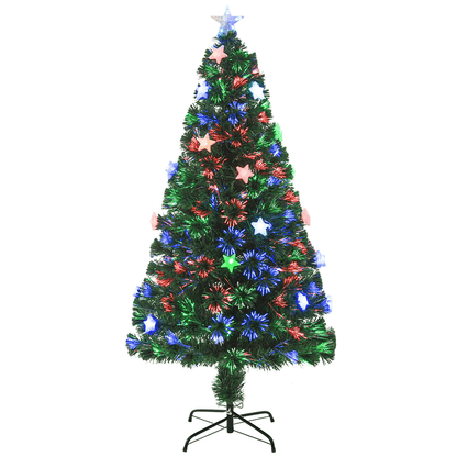 5FT Prelit Artificial Christmas Tree Fibre Optic Star LED Light Xmas Deco Green - plants - express.com