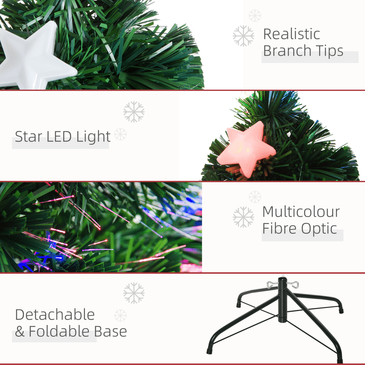 5FT Prelit Artificial Christmas Tree Fibre Optic Star LED Light Xmas Deco Green - plants - express.com