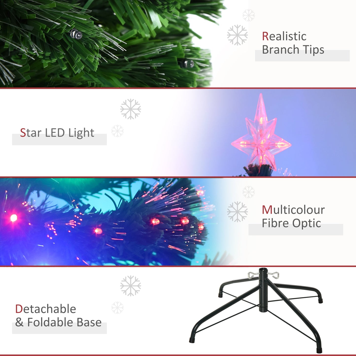 5ft Prelit Artificial Christmas Tree with Multi - Coloured Fiber LED Light Green - plants - express.com