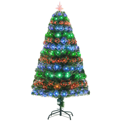 5ft Prelit Artificial Christmas Tree with Multi - Coloured Fiber LED Light Green - plants - express.com