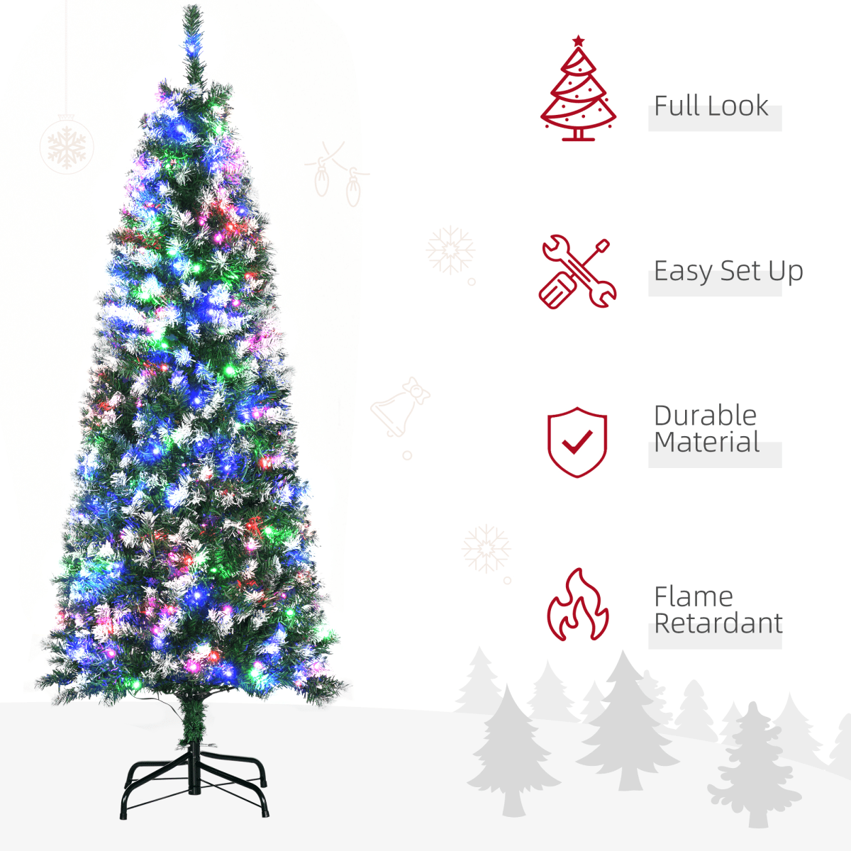 5FT Prelit Artificial Xmas Tree Holiday D��cor 250 Colourful LED Light - plants - express.com