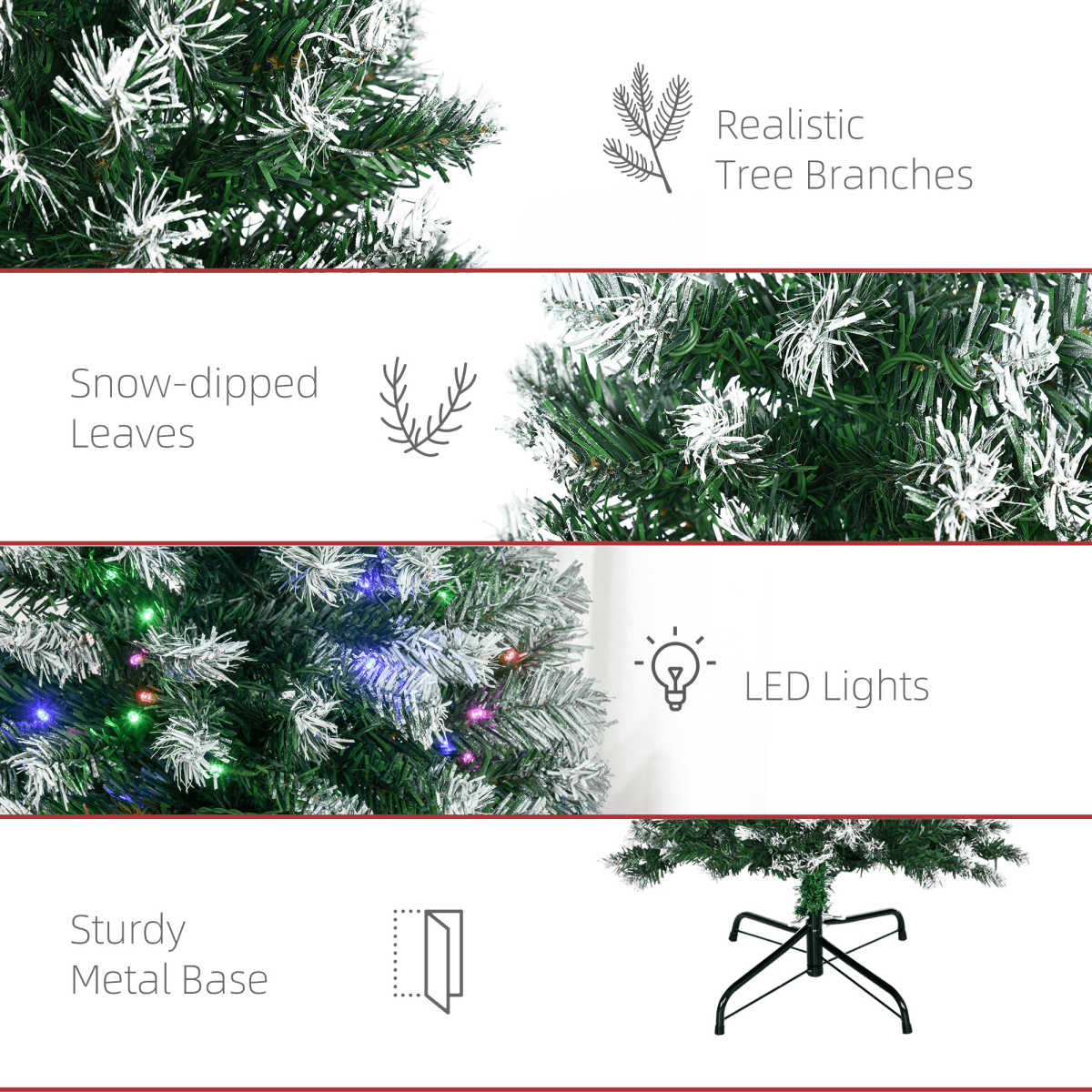 5FT Prelit Artificial Xmas Tree Holiday D��cor 250 Colourful LED Light - plants - express.com