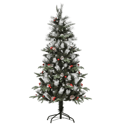 5FT Snow - Dusted Artificial Christmas Tree with Berries & Pinecones - plants - express.com