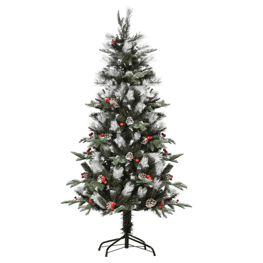5FT Snow - Dusted Artificial Christmas Tree with Berries & Pinecones - plants - express.com
