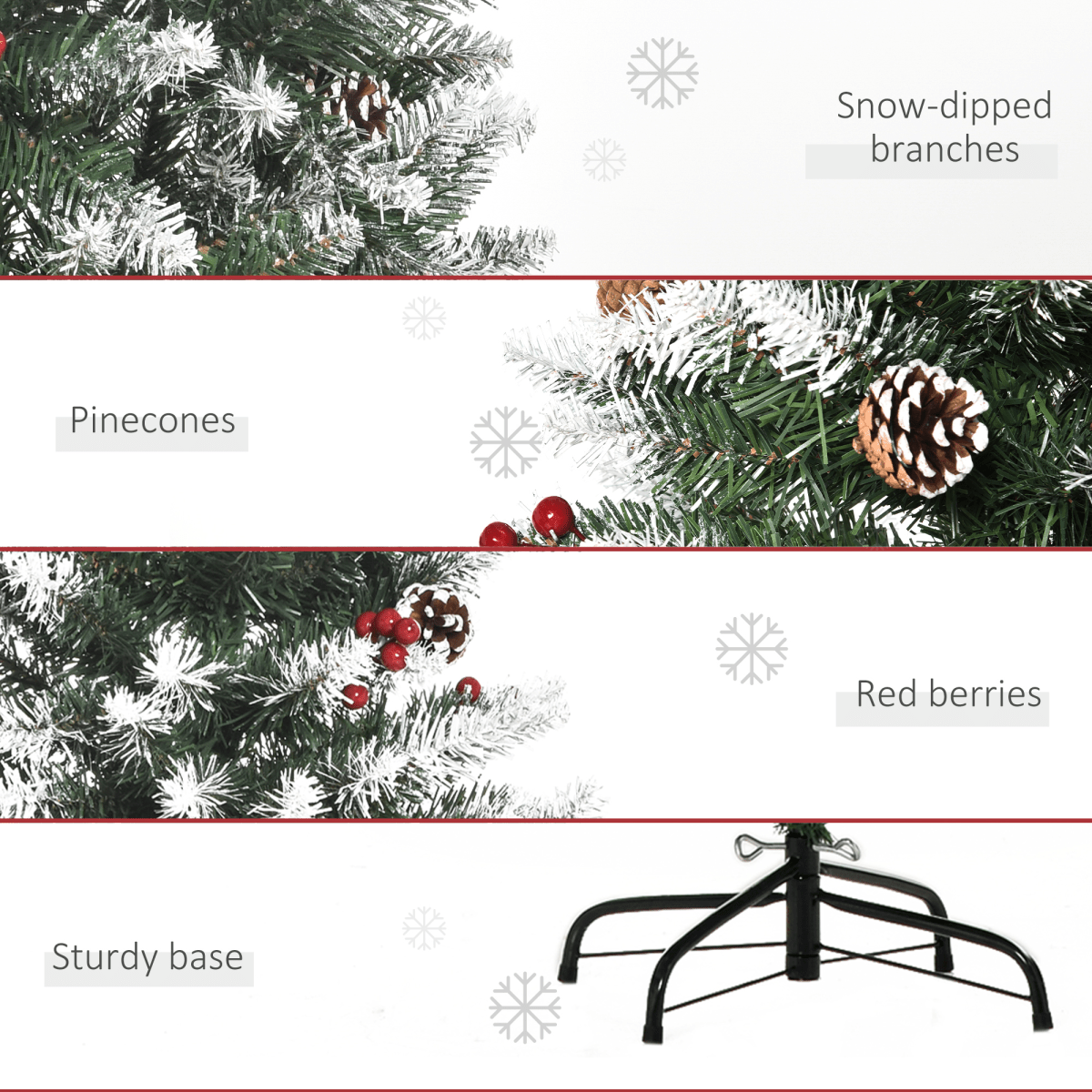 5FT Snow - Flecked Artificial Christmas Pencil Tree with Berries & Pinecones - plants - express.com