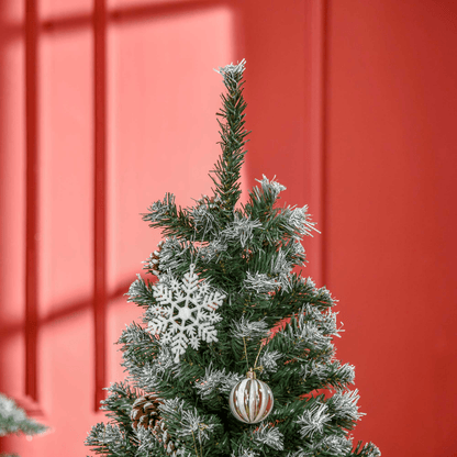 5FT Snow - Flecked Artificial Christmas Tree with Pine Cones - HOMCOM Decor - plants - express.com