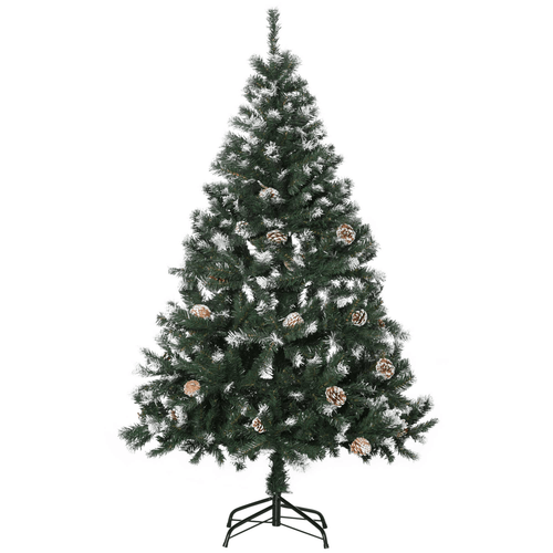 5FT Snow - Flecked Artificial Christmas Tree with Pine Cones - HOMCOM Decor - plants - express.com