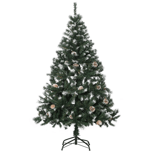 5FT Snow - Flecked Artificial Christmas Tree with Pine Cones - HOMCOM Decor - plants - express.com