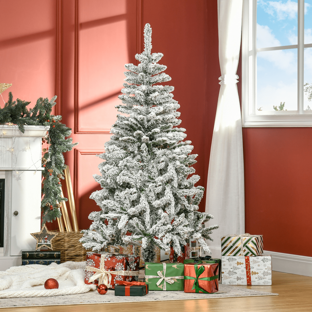 5ft Snow - Flocked Artificial Christmas Tree - Winter Wonderland Vibes! - plants - express.com