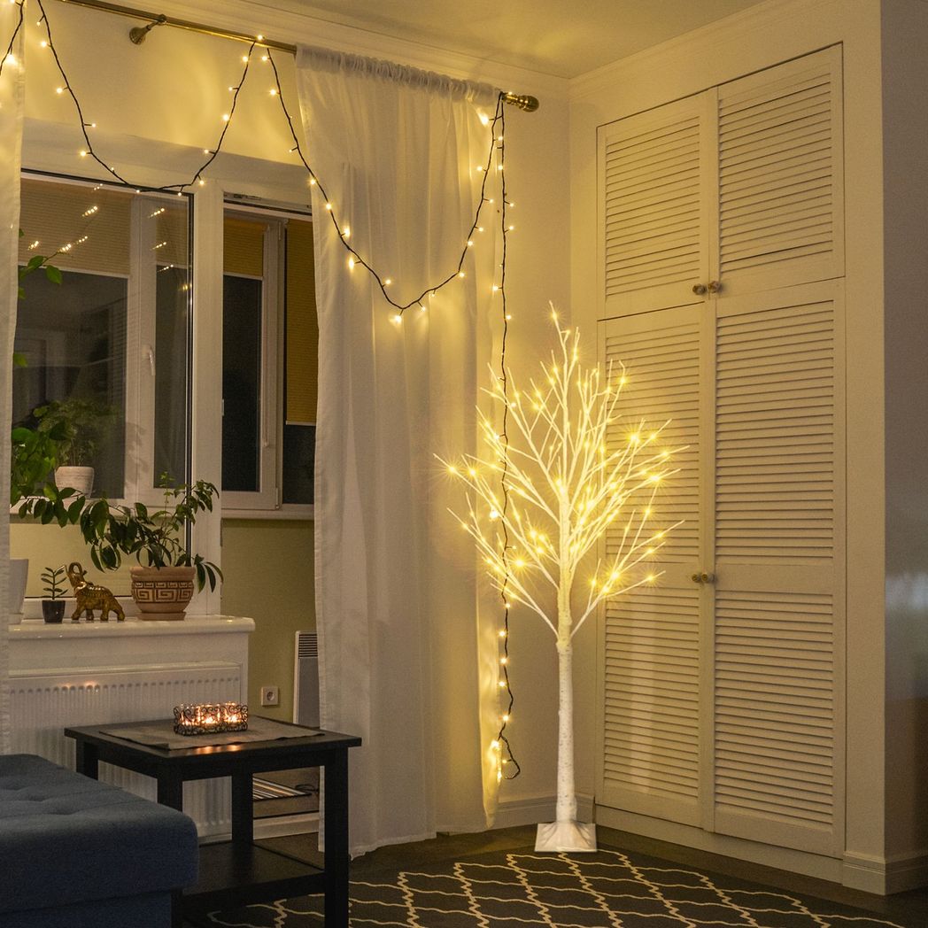 5FT Snowflake Christmas Tree with 72 LED Lamp - plants - express.com