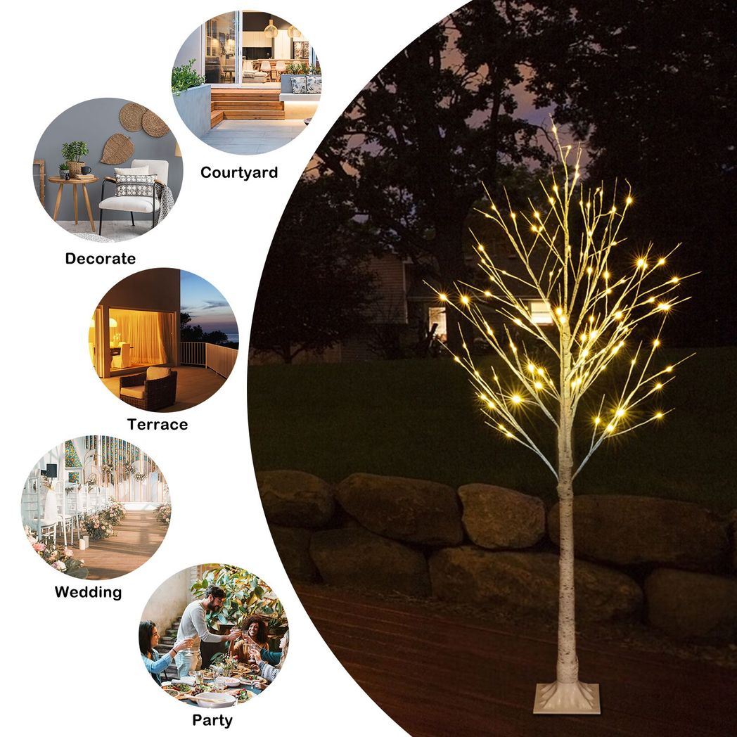 5FT Snowflake Christmas Tree with 72 LED Lamp - plants - express.com