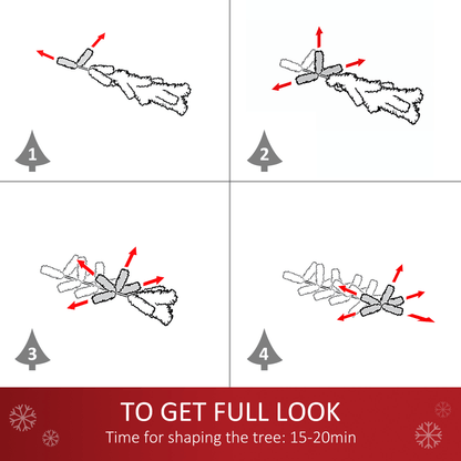 6 Feet Prelit Artificial Snow Flocked Christmas Tree Warm LED Light Green White - plants - express.com