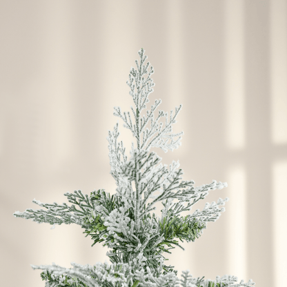 6 Foot Snow Flocked Artificial Christmas Tree Holiday with Pencil Shape HOMCOM - plants - express.com