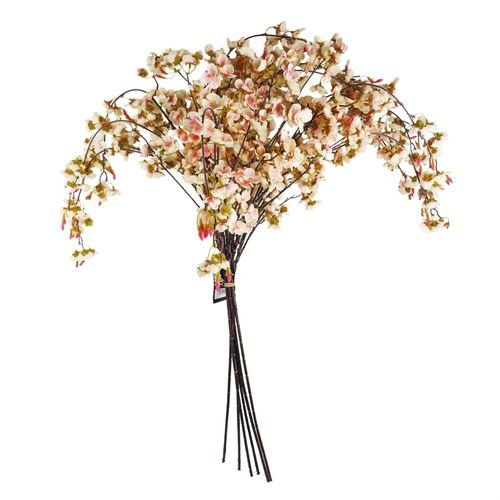 6 - Pack 110cm Natural Pink Trailing Cherry Blossom Stems - Elegant Silk Florals - plants - express.com