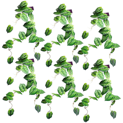 6 - Pack 120cm Alocasia Dragon Scale Fake Plants - Lush Green Trailing Vines - plants - express.com