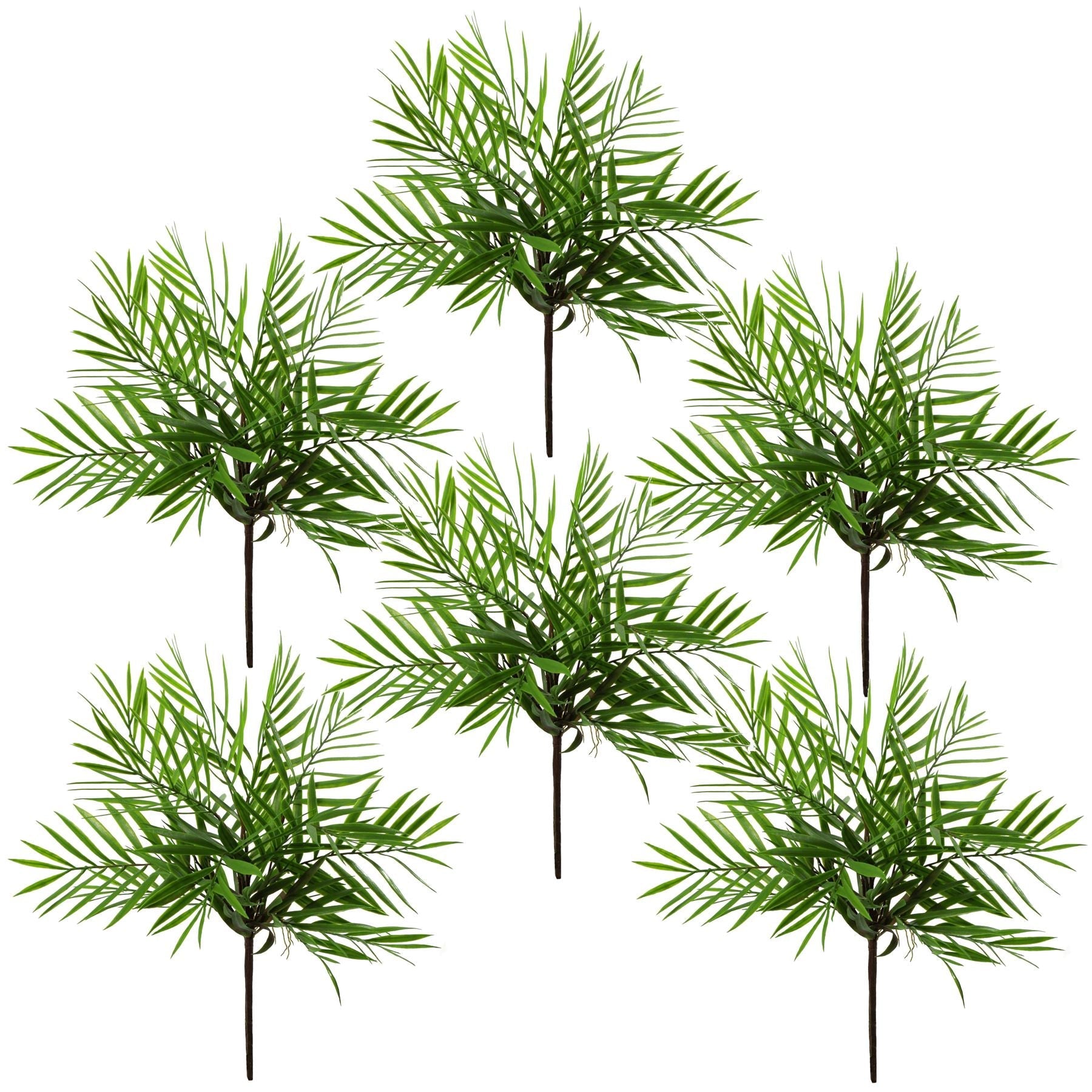 6 - Pack 40cm Realistic Artificial Bamboo Palm Bush - No Maintenance Needed! - plants - express.com