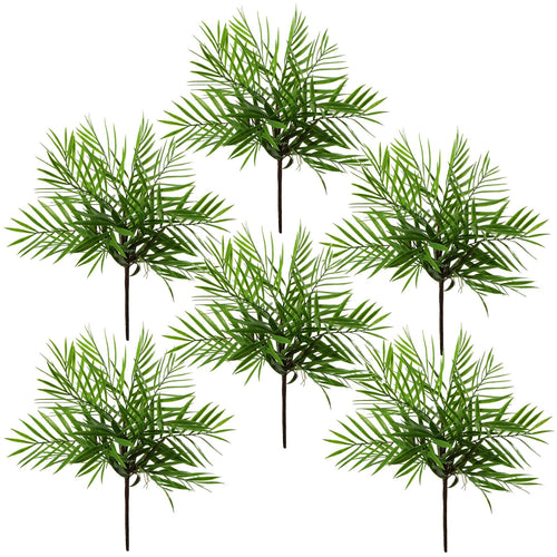 6 - Pack 40cm Realistic Artificial Bamboo Palm Bush - No Maintenance Needed! - plants - express.com