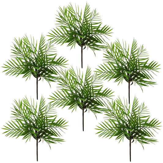 6 - Pack 40cm Realistic Artificial Bamboo Palm Bush - No Maintenance Needed! - plants - express.com