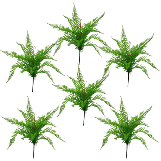6 - Pack 60cm Realistic Dark Green Artificial Dixie Wood Ferns - No Maintenance! - plants - express.com