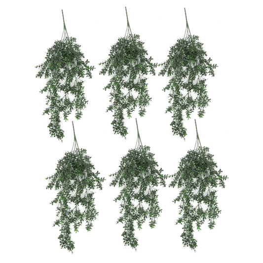 6 - Pack Lush UV & Fire Resistant Artificial Hanging Plants - 78cm Elegance - plants - express.com