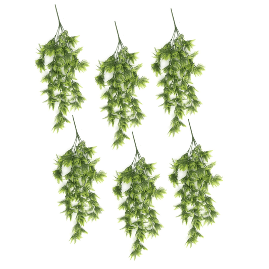 6 - Pack of 75cm UV & Fire Resistant Hanging Boston Ferns - Elegant Greenery - plants - express.com