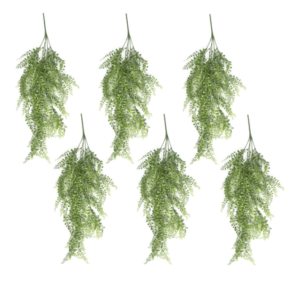 6 - Pack UV & Fire - Resistant 82cm Hanging Artificial Button Ferns - Lush Greenery! - plants - express.com