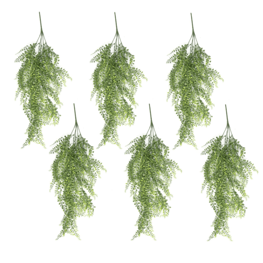 6 - Pack UV & Fire - Resistant 82cm Hanging Artificial Button Ferns - Lush Greenery! - plants - express.com