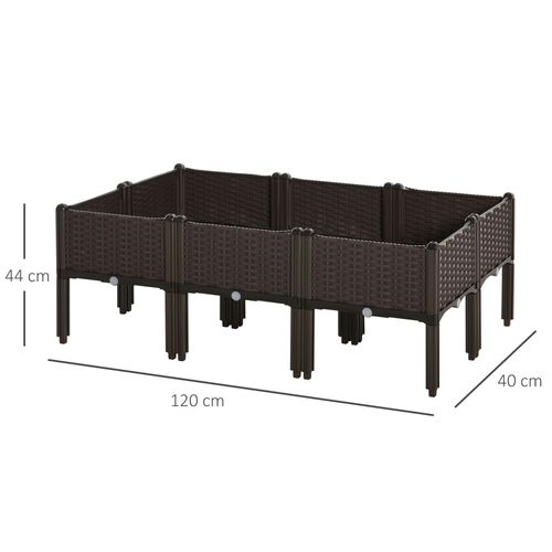 6 - pcs Raised Flower Bed Stackable Vegetable Herb Box with Drainage Holes - plants - express.com