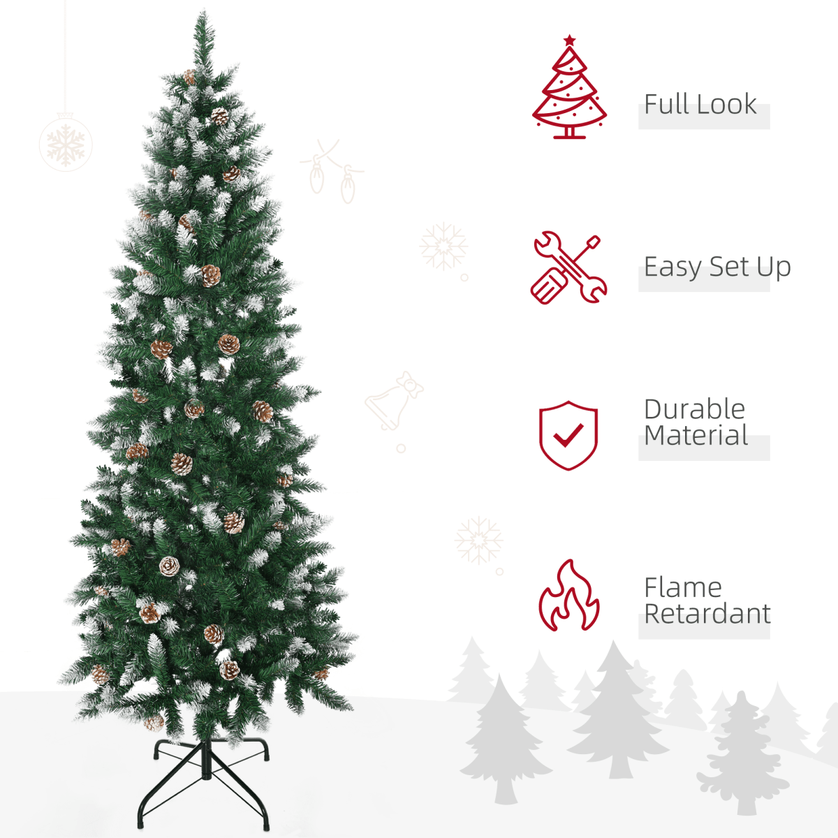 6' Snowy Pine Cone Artificial Christmas Tree - Festive Holiday Decor - plants - express.com